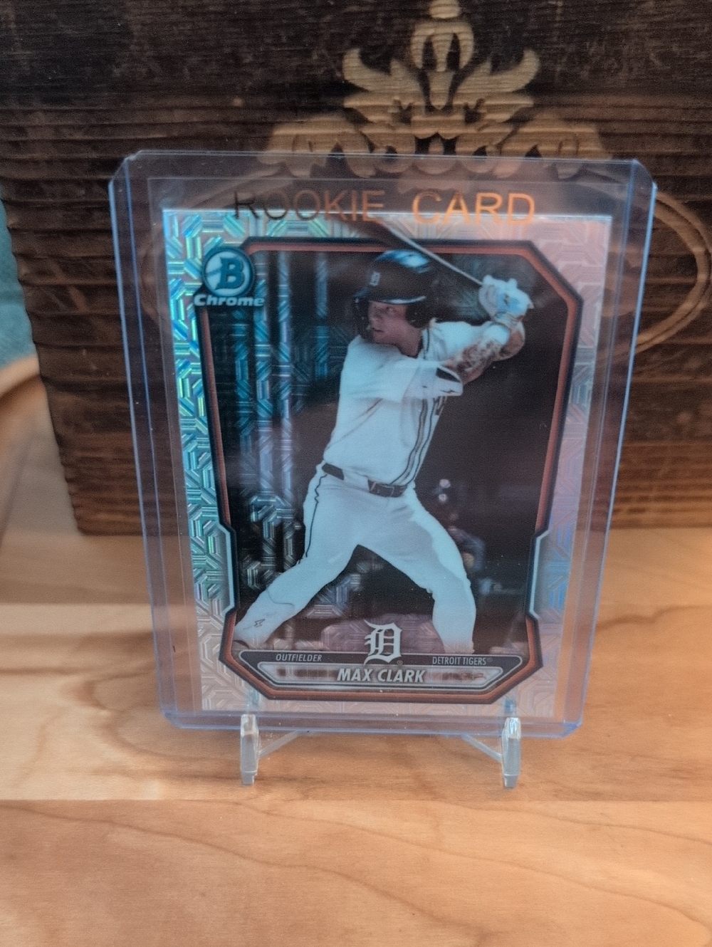 2026 Bowman Chrome Max Clark Rookie Prospect Card Mojo Refractor Tigers